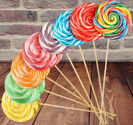 24 Adet Sosyete Lolipop Şekeri Pembe Mavi Yeşil Sarı Mor L33