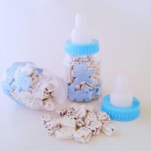 24 ADET MAVİ BİBERONLU BEYAZ ÇAKILTAŞI ERKEK BEBEK ŞEKERİ 142