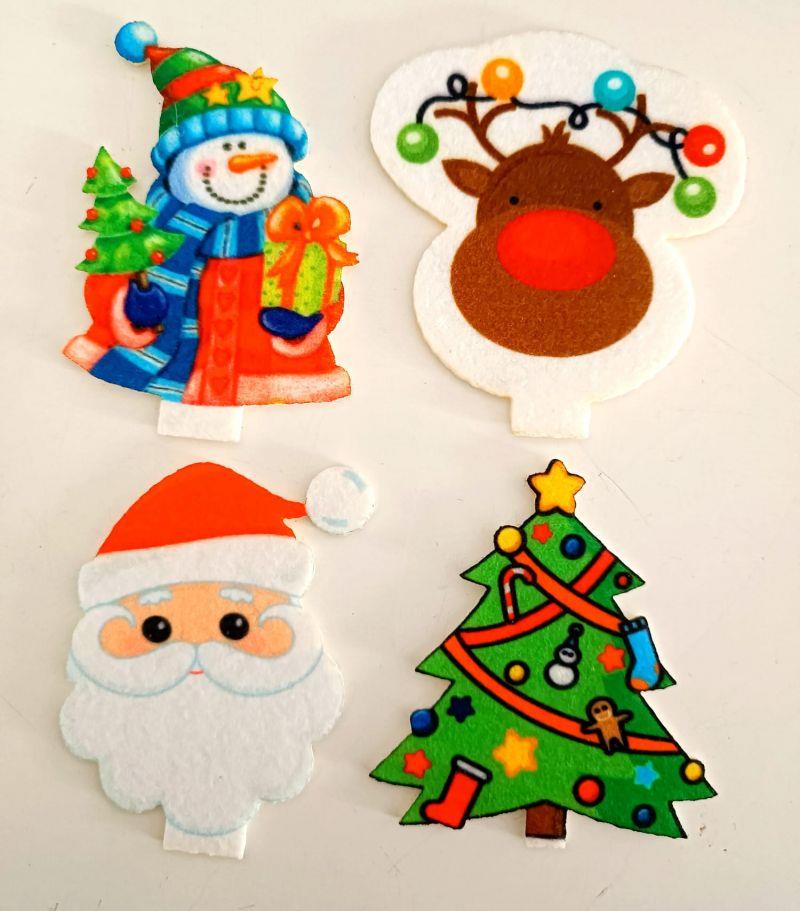 Yılbaşı Keçe Süs 4 Adet