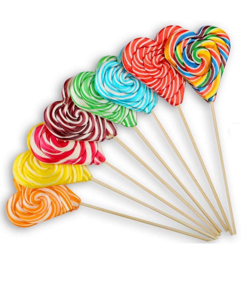 Kalp Lolipop Şeker Karışık 12 Adet