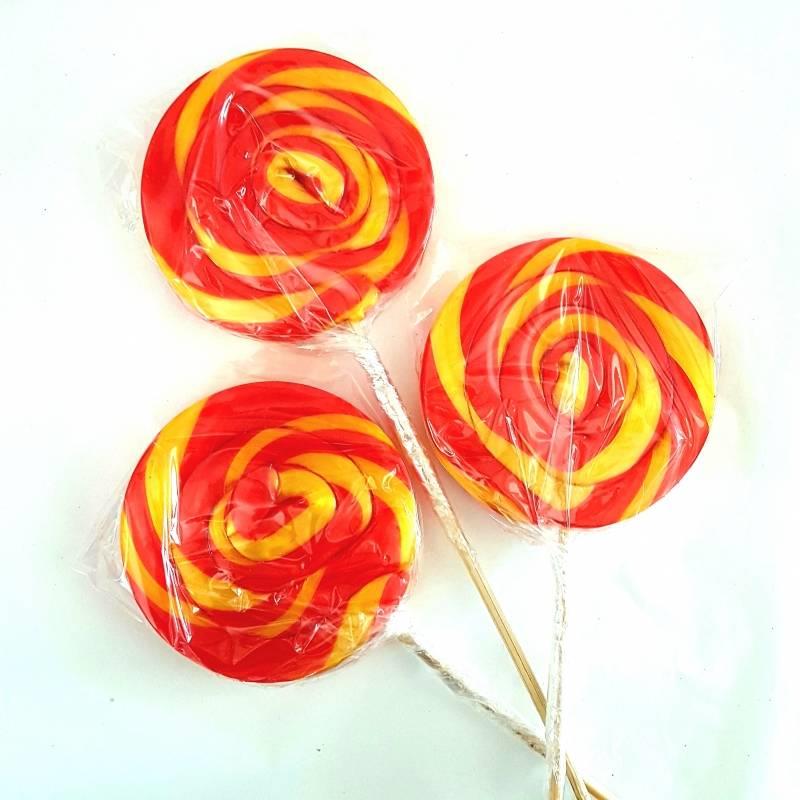 12 Adet Sosyete Lolipop Sarı Kırmızı Tarftar Şekeri L18