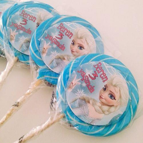 24 ADET FROZEN ELSA ETİKETLİ LOLİPOP ŞEKER L38