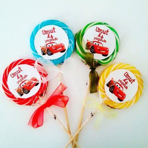 24 ADET ETİKETLİ KURDELELİ LOLİPOP ŞEKER L19