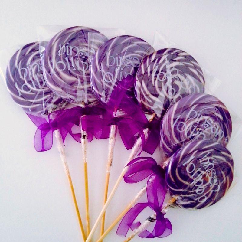 24 ADET KURDELELİ MOR SOSYETE LOLİPOP L10