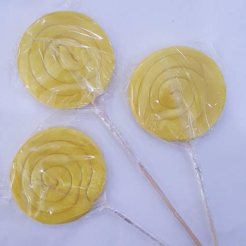 12 Adet Sosyete Lolipop Şekeri Tek Renk Sarı L27