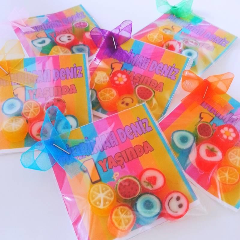 24 ADET KARTLI 5'li LOLLY PAKET  BEBEK ŞEKERİ 154