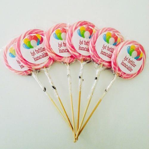 24 ADET ETİKETLİ LOLİPOP MEZUNİYET ŞEKERİ L37