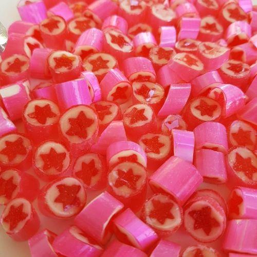 YILDIZ DESENLİ PEMBE LOLLY ŞEKER ÇİLEK AROMALI 250 GR