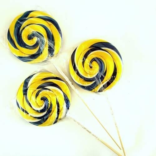 12 Adet Sosyete Lolipop Sarı Lacivert Taraftar Şekeri L19