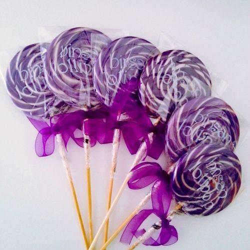 24 ADET KURDELELİ MOR SOSYETE LOLİPOP L10