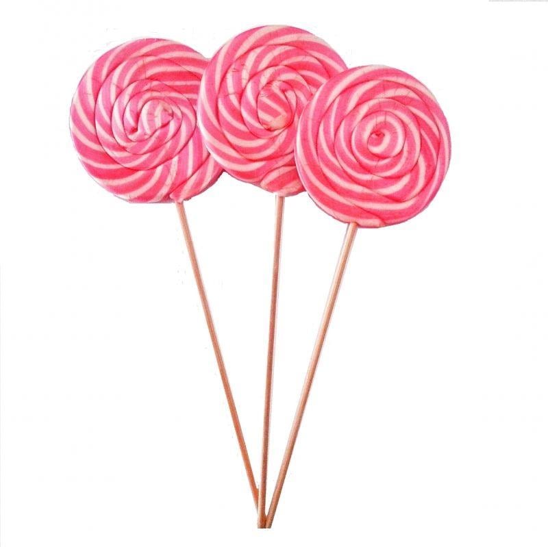 12 ADET SOSYETE LOLİPOP PEMBE BEYAZ
