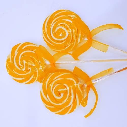 24 ADET KURDELELİ SARI BEYAZ SOSYETE LOLİPOP L09