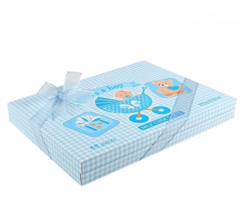HOŞGELDİN ERKEK BEBEK ÇİKOLATASI 48 ADET KUTULU EC18