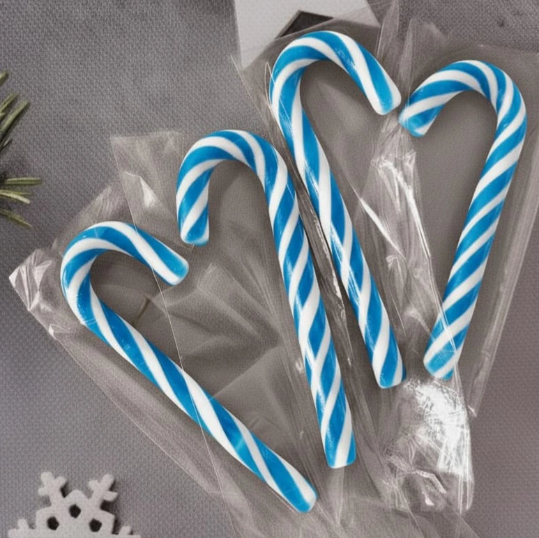 10 ADET 30 GR MAVİ BEYAZ BASTON ŞEKER