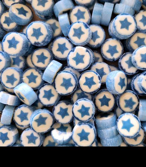 YILDIZ DESENLİ MAVİ LOLLY ŞEKER TROPİK MEYVE AROMALI 250 GR