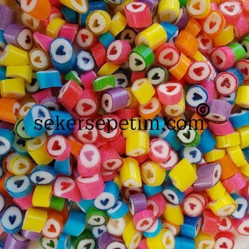 ÇOK RENKLİ KALP LOLLY BUBBLE AROMALI 250 GR