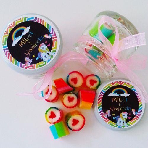 24 ADET ETİKETLİ KURDELELİ KAVANOZLU GÖKKUŞAĞI LOLLY ŞEKER 49