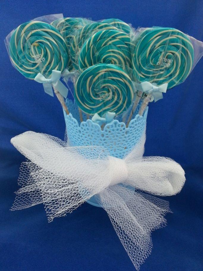 10 Adet Mavi Beyaz Lolipop Saksılı