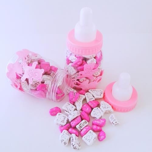 24 ADET PEMBE BİBERONLU PEMBE BEYAZ ÇAKILTAŞI KIZ BEBEK ŞEKERİ 139