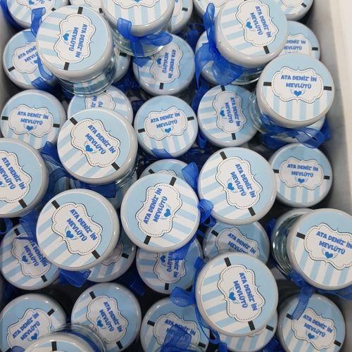 100 ADET ETİKETLİ KURDELELİ KAVANOZ LOLLY ŞEKER 12