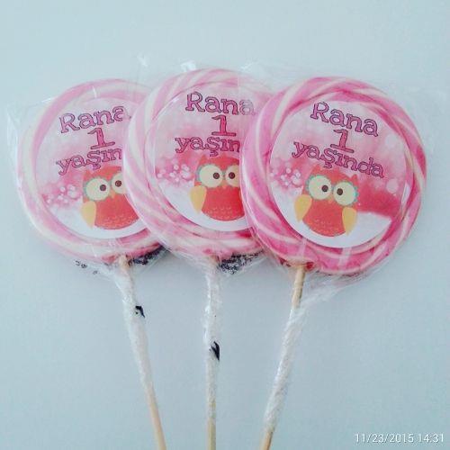 24 ADET ETİKETLİ LOLİPOP BEBEK ŞEKERi L34