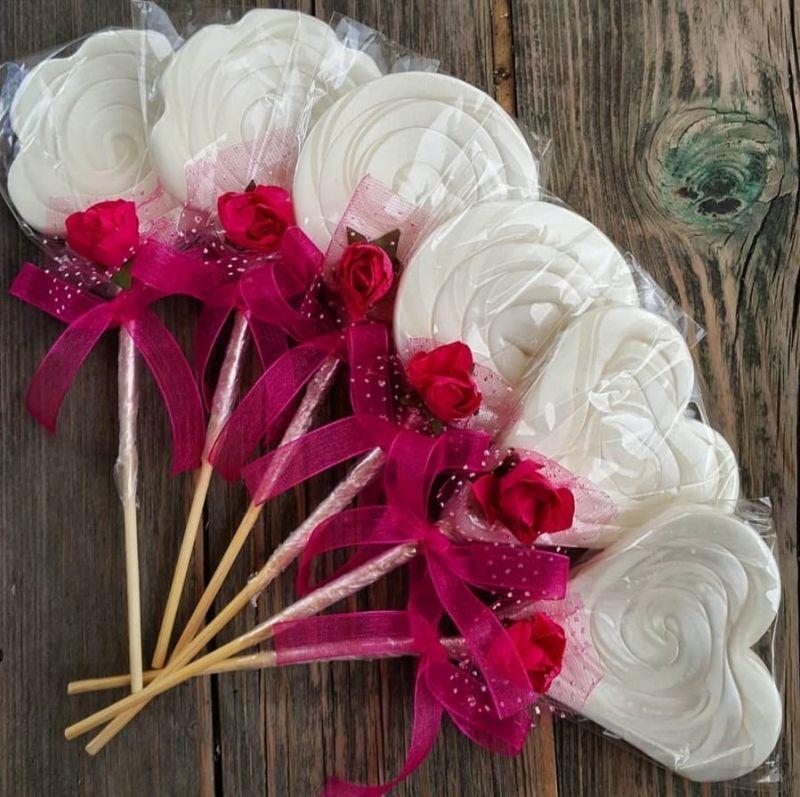 24 Adet Etiketli Beyaz Lolipop Şeker L209