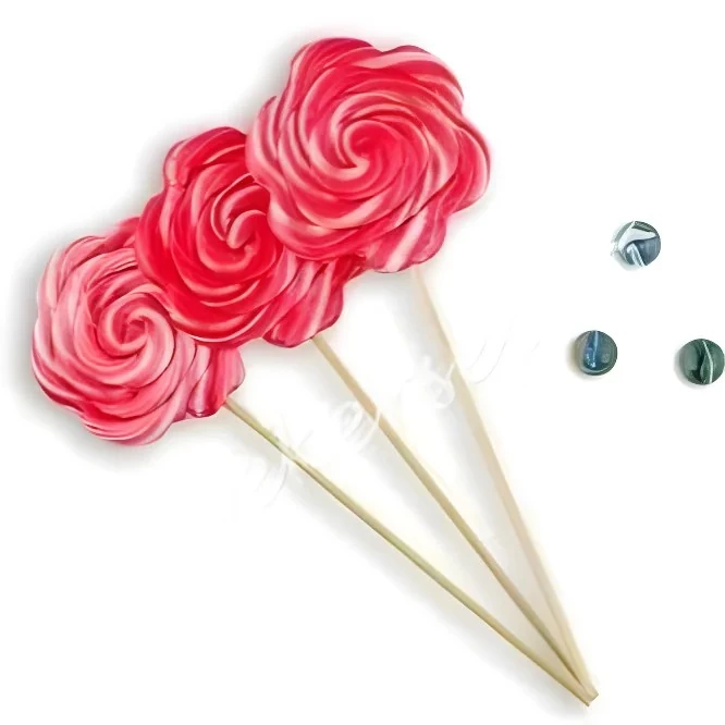 BİNŞAN 12 ADET PAPATYA LOLİPOP PEMBE BEYAZ