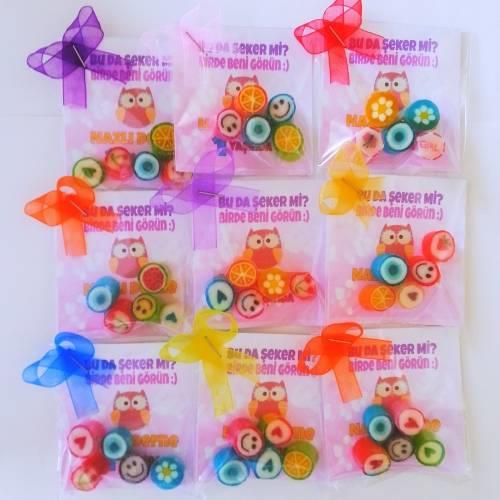 24 ADET KARTLI 5'li LOLLY PAKET KIZ BEBEK ŞEKERİ 161