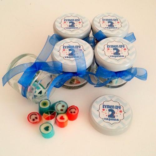 24 ADET ETİKETLİ KURDELELİ KAVANOZLU KARIŞIK LOLLY ŞEKER 51