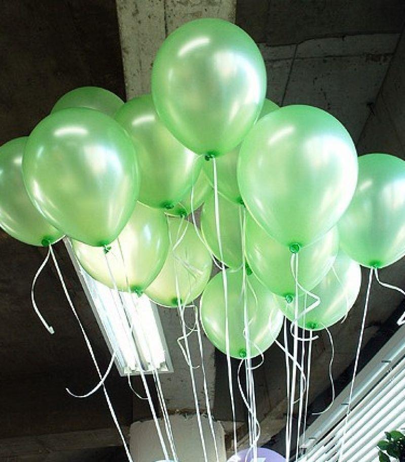 Yeşil Balon Metalik 10 Adet