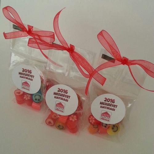 24 ADET KURDELELİ ETİKETLİ LOLLY MEZUNİYET ŞEKERİ 30 gr BSH48