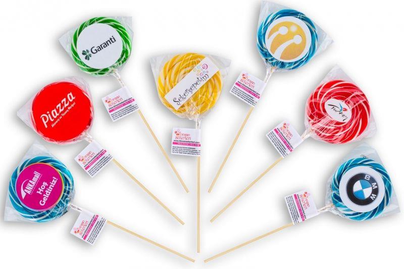 100 ADET SOSYETE LOLİPOP LOGOLU
