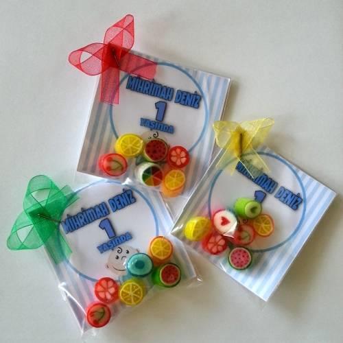 24 ADET KARTLI 5'li LOLLY PAKET  BEBEK ŞEKERİ 155