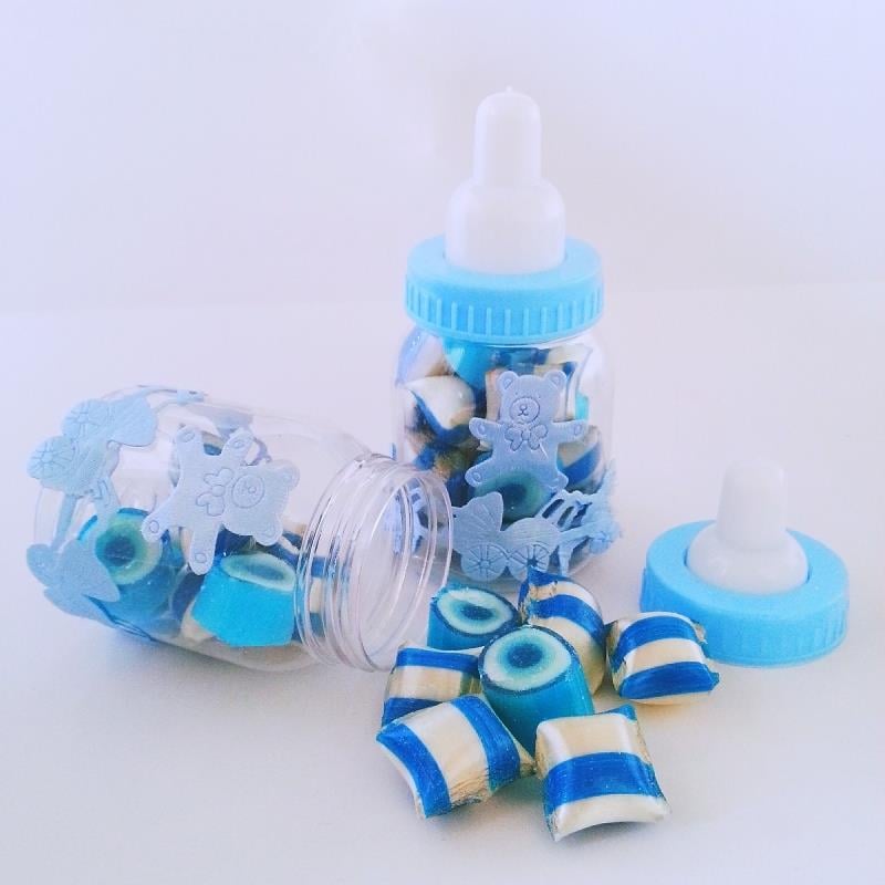 24 ADET MAVİ BİBERONLU LOLLY ERKEK BEBEK ŞEKERİ 135