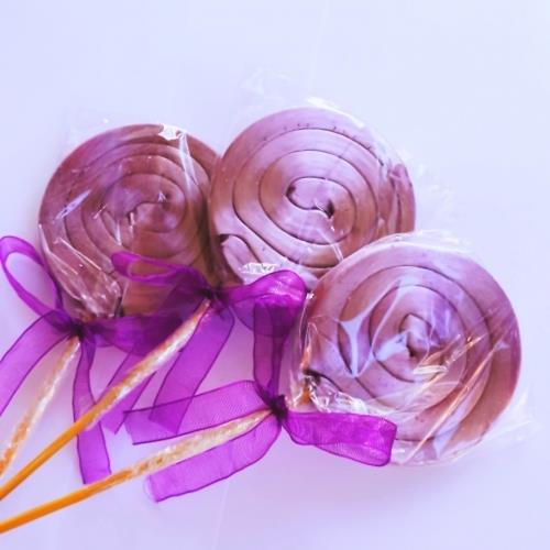 24 Adet Kurdeleli Sosyete Lolipop Şekeri Tek renk Mor L45