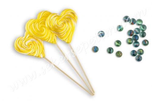 12 ADET KALP LOLİPOP SARI BEYAZ
