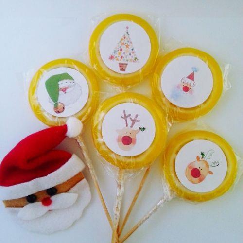 12 ADET YENİ YIL ETİKETLİ LİMON LOLLY LOLİPOP ŞEKER YY30
