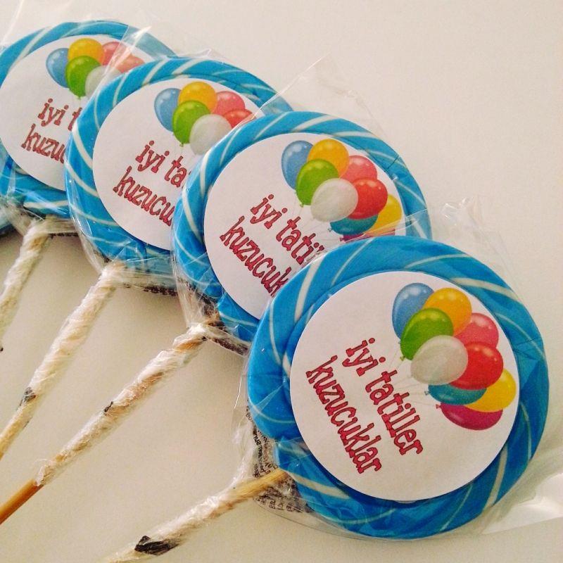 24 ADET ETİKETLİ LOLİPOP MEZUNİYET ŞEKERİ L37