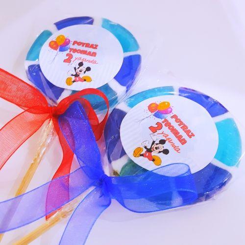 12 Adet Minik Kavanozlu Kırma Akide Lolly Şeker + 12 Adet Etiketli Lolly  Lolipop Bebek Şekeri 212