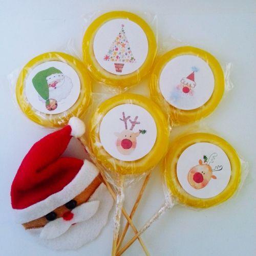 12 ADET YENİ YIL ETİKETLİ LİMON LOLLY LOLİPOP ŞEKER YY30