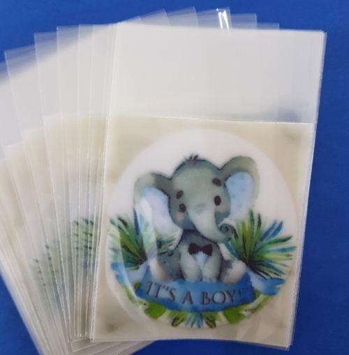 MAVİ FİL "it's a boy"  OPP POŞET 12 ADET B22