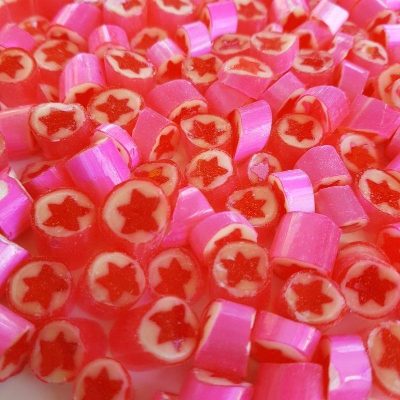 YILDIZ DESENLİ PEMBE LOLLY ŞEKER ÇİLEK AROMALI 250 GR