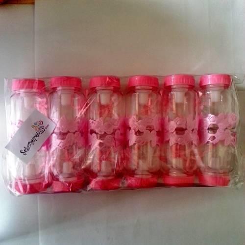 24 ADET BOŞ PLASTİK BİBERON KAVANOZ KIZ BEBEK 39 cc