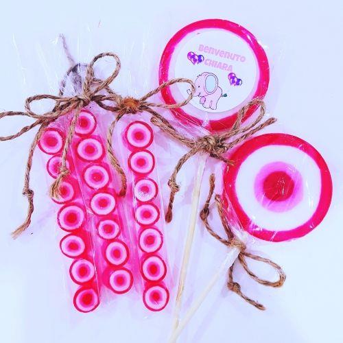 24 Adet Nazar Parmak Lolly Şeker + 24 Adet Etiketli Nazar Lolly Lolipop Kız Bebek Şekeri 197