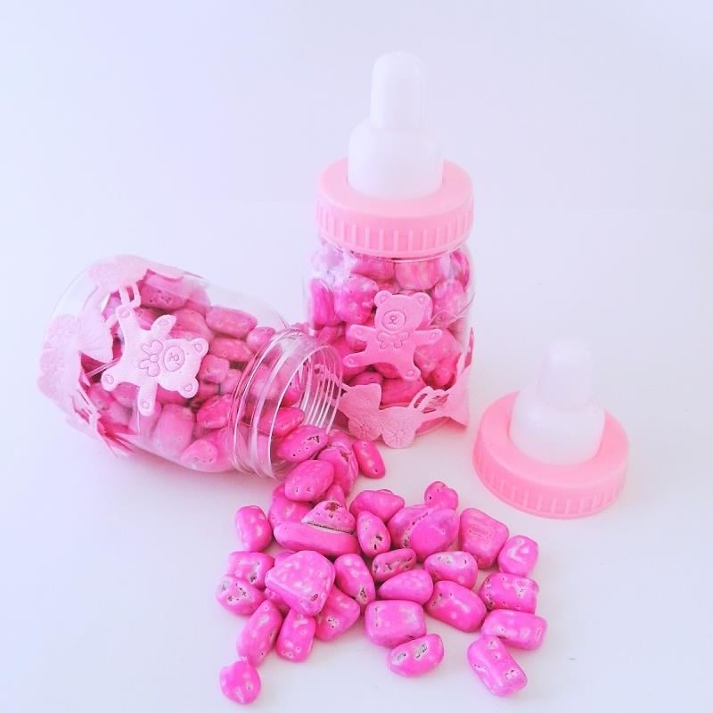24 ADET PEMBE BİBERONLU PEMBE ÇAKILTAŞI KIZ BEBEK ŞEKERİ 137