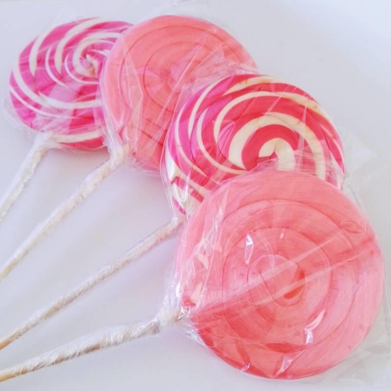 12 Adet Sosyete Lolipop Şeker Pembe ve Pembe Beyaz L10