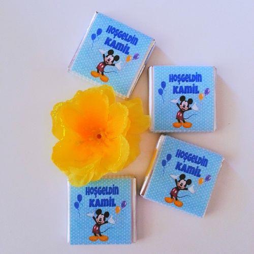 HOŞGELDİN ERKEK BEBEK ÇİKOLATASI 48 ADET KUTULU EC18