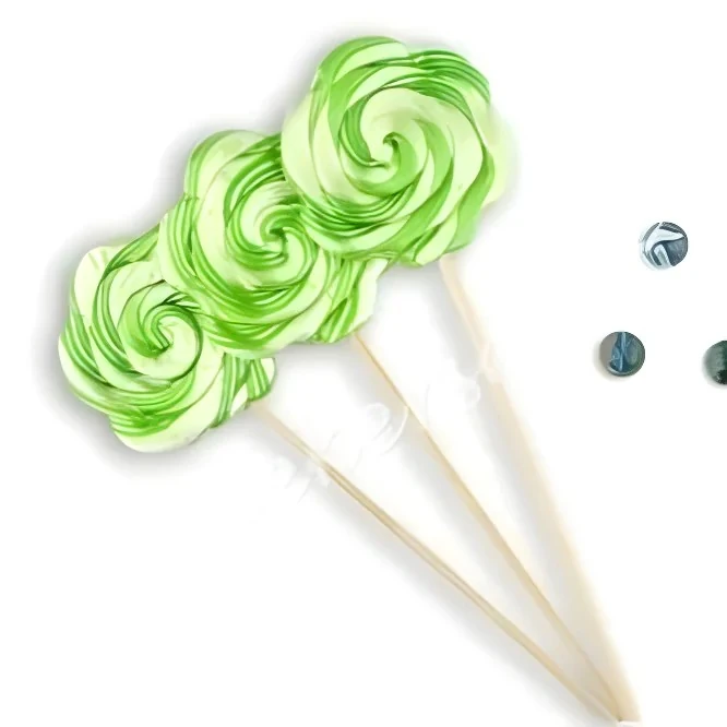 12 ADET PAPATYA LOLİPOP YEŞİL BEYAZ