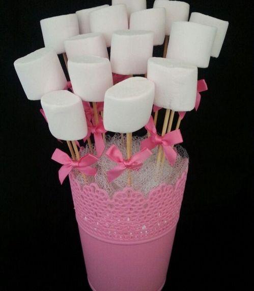 15 adet Marshmallow Lolipop Pembe