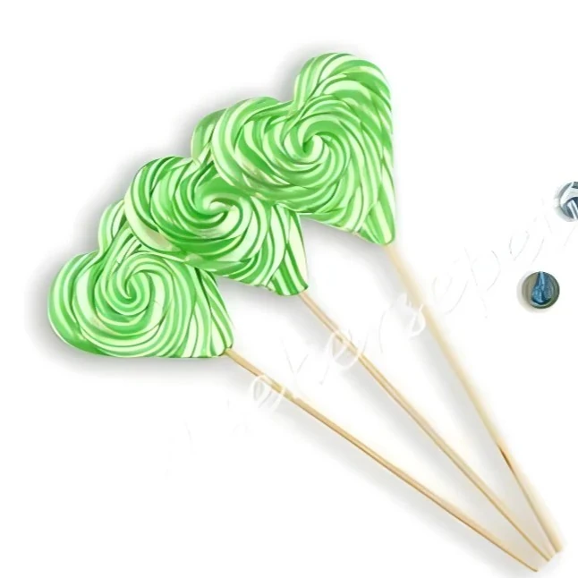 12 ADET KALP LOLİPOP YEŞİL BEYAZ